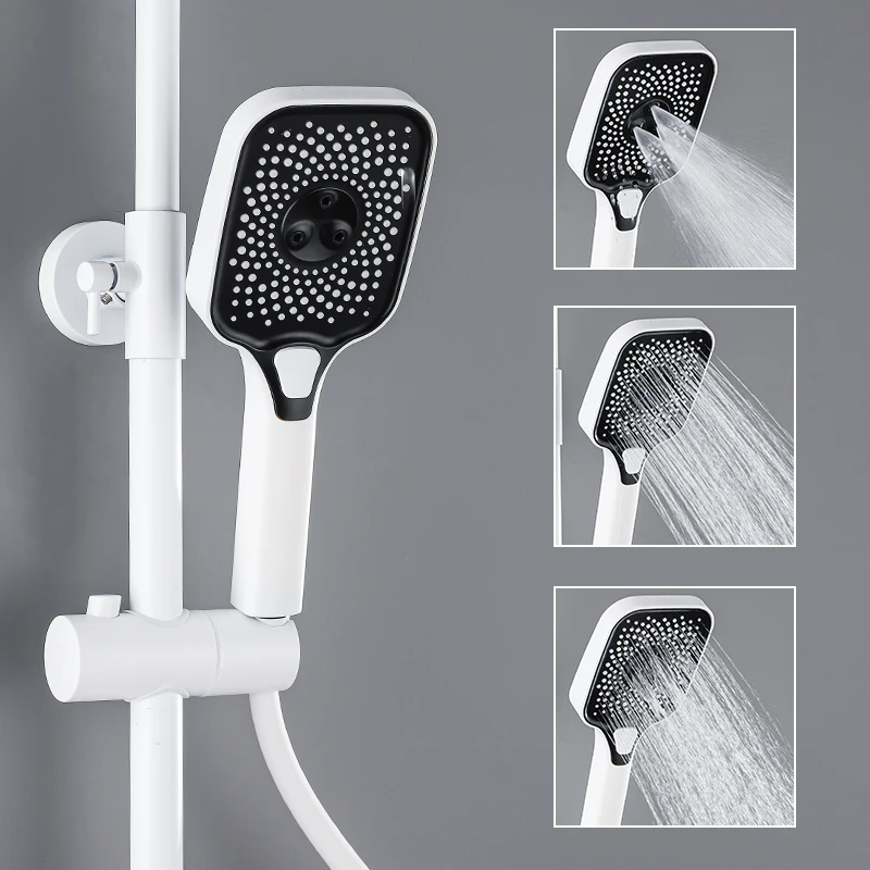 OXG – ensemble de robinets de douche thermostatique, ensemble de robinets de douche de salle de bains avec affichage numérique, colonne de douche de pluie, robinet de douche thermostatique – Image 3