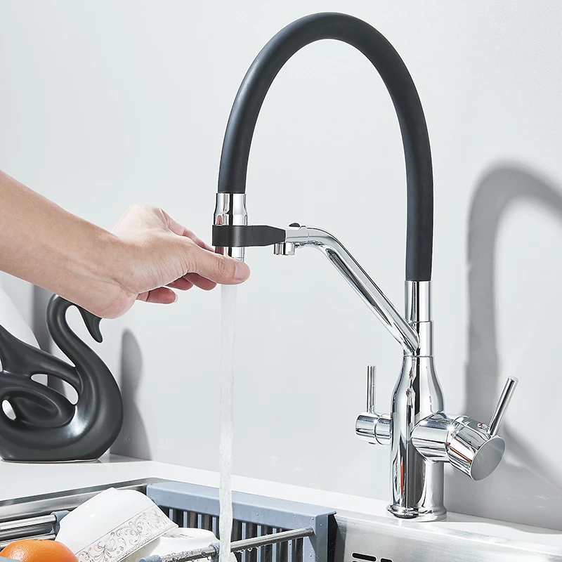 Robinet cuisine en laiton noir – Image 2